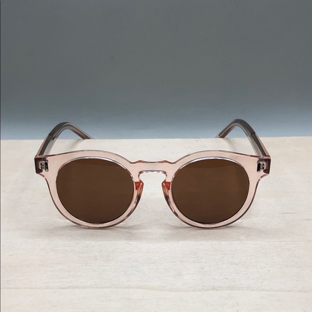 Bonnie Clyde The Hill  Sunglasses Round Shades Sheer Crystal Pink